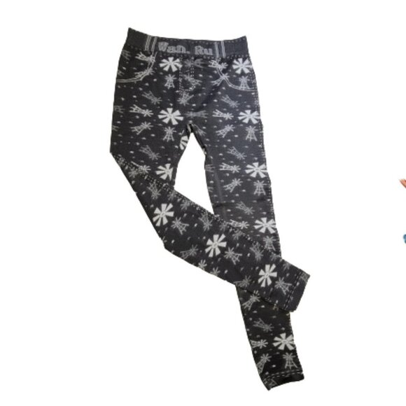 Black and White Stretchy Leggings Size Small - Picture 2 of 9